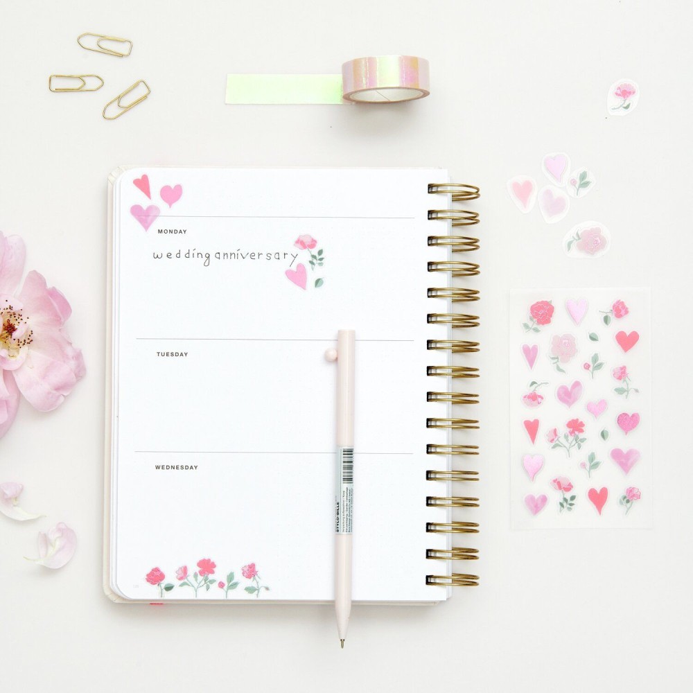 Foil stickers La Vie en Rose Hearts & Flowers - Paper Poetry