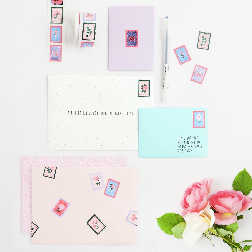 Naklejki na rolce La Vie en Rose Stamps - Paper Poetry - 120 szt.