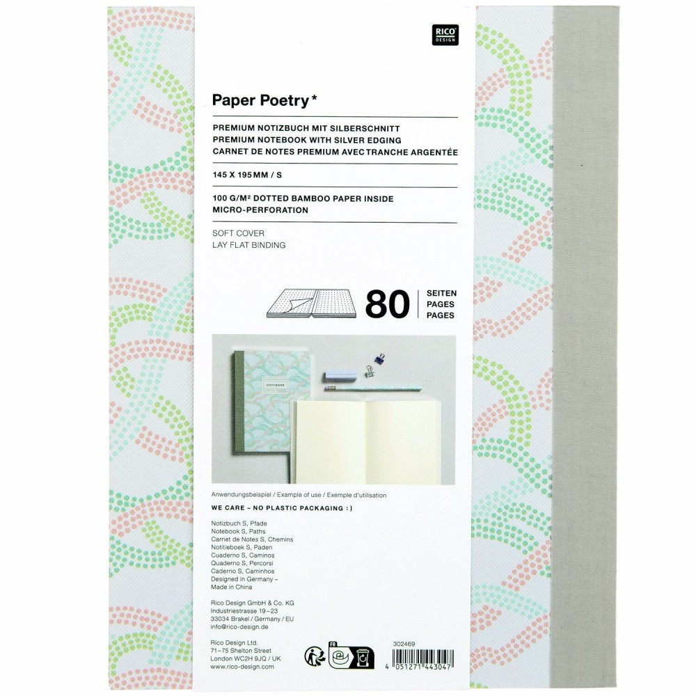 Dotted notebook Paths 14,5 x 19,5 cm - Paper Poetry - 80 sheets