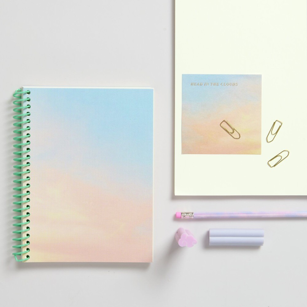 Plain spiral notebook Sky 14,5 x 19,5 cm - Paper Poetry - 80 sheets