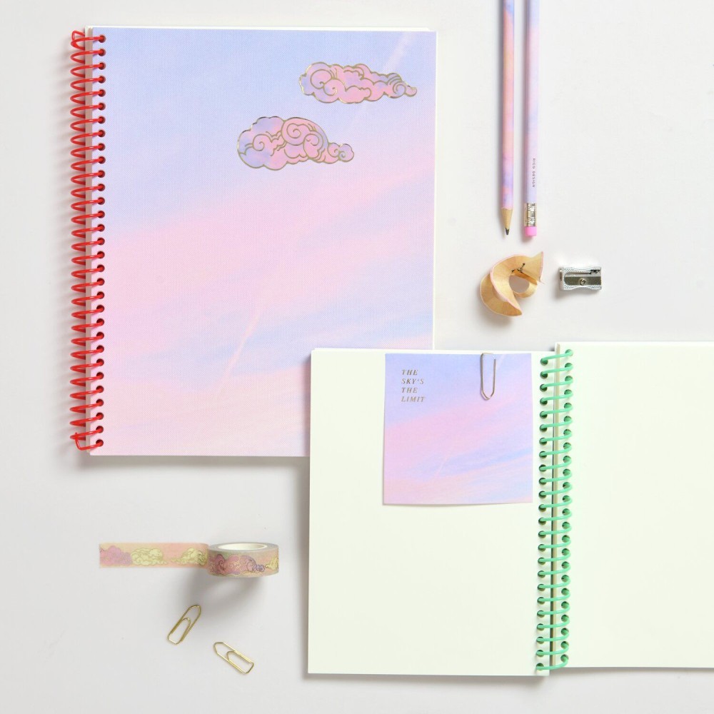 Plain spiral notebook Sky 20 x 25,5 cm - Paper Poetry - 80 sheets