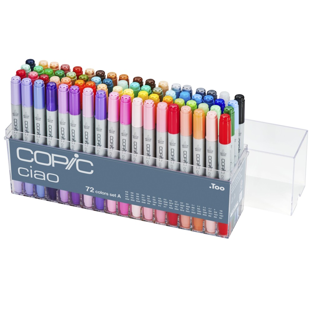 Set A of Copic Ciao dual-tip alcohol-based markers - 72 pcs