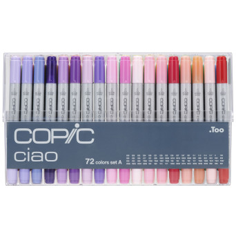 Set A of Copic Ciao dual-tip alcohol-based markers - 72 pcs