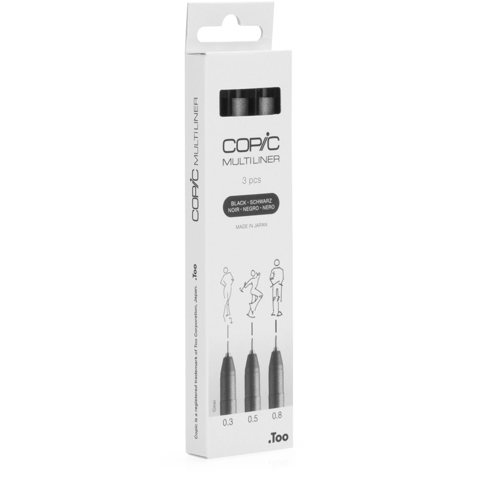 Zestaw cienkopisów Copic Multiliner Medium - Black 3 szt.