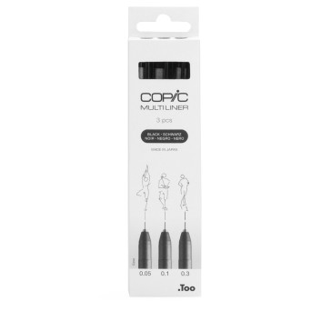Zestaw cienkopisów Copic Multiliner Fine - Black 3 szt.