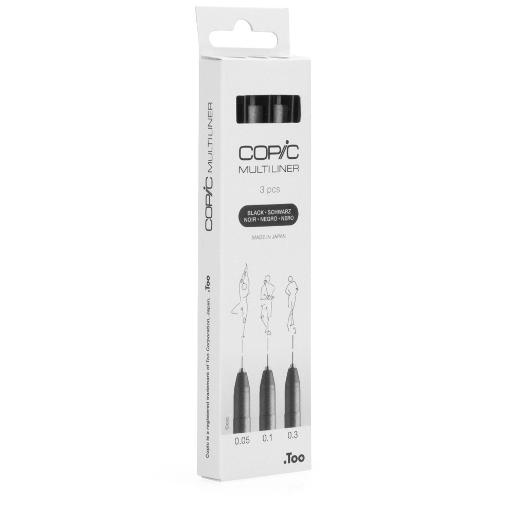 Zestaw cienkopisów Copic Multiliner Fine - Black 3 szt.