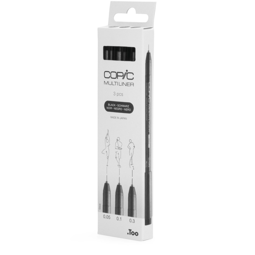 Zestaw cienkopisów Copic Multiliner Fine - Black 3 szt.