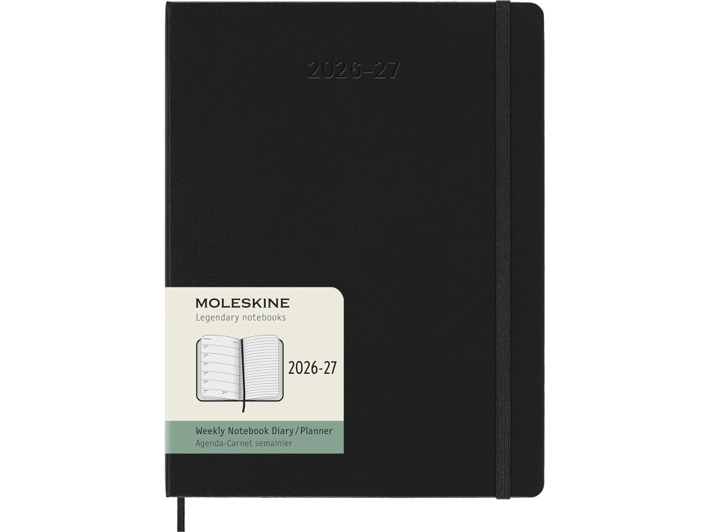 Kalendarz tygodniowy 2026/2027 XL - Moleskine - Black
