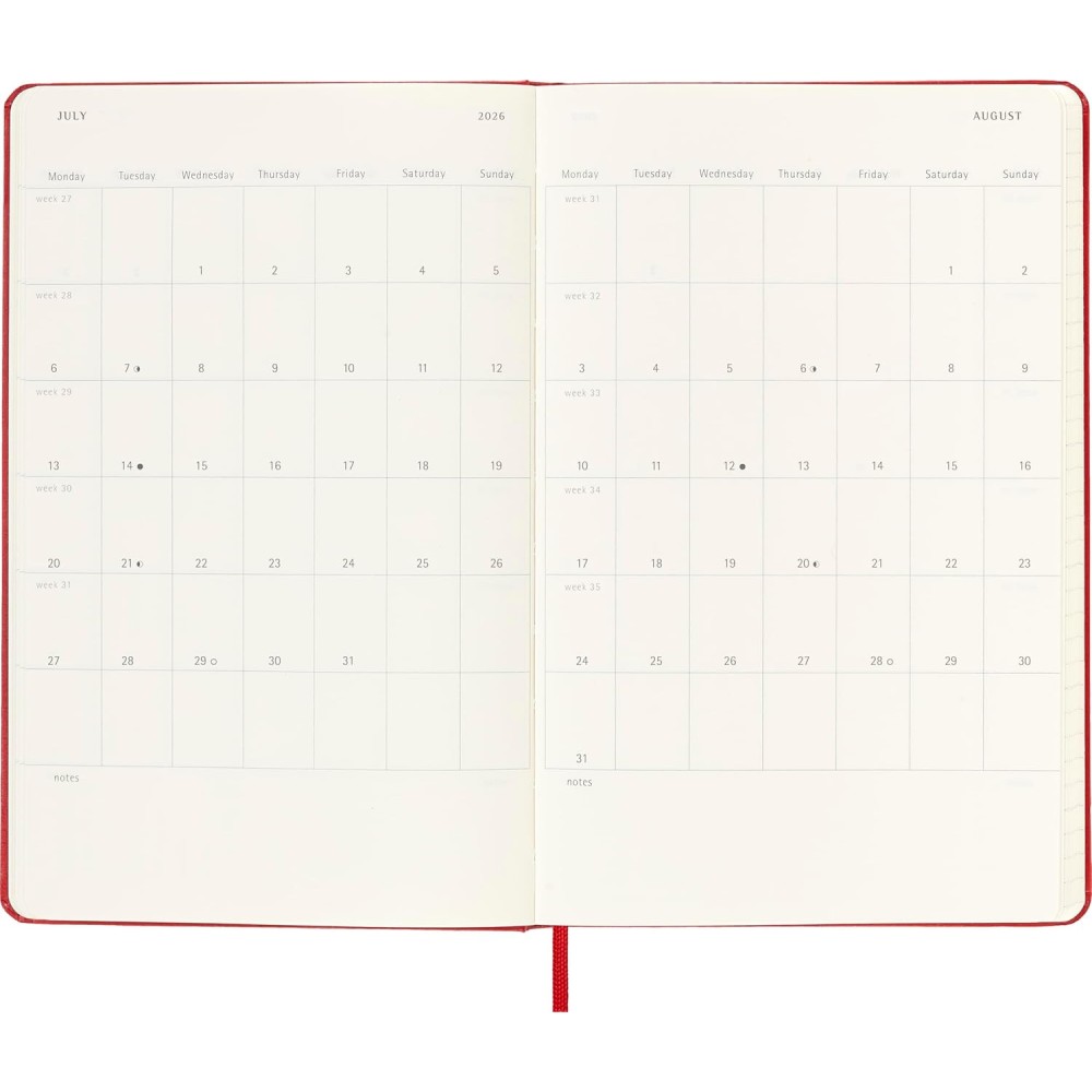 Weekly planner 2026/2027 L - Moleskine - Scarlet Red