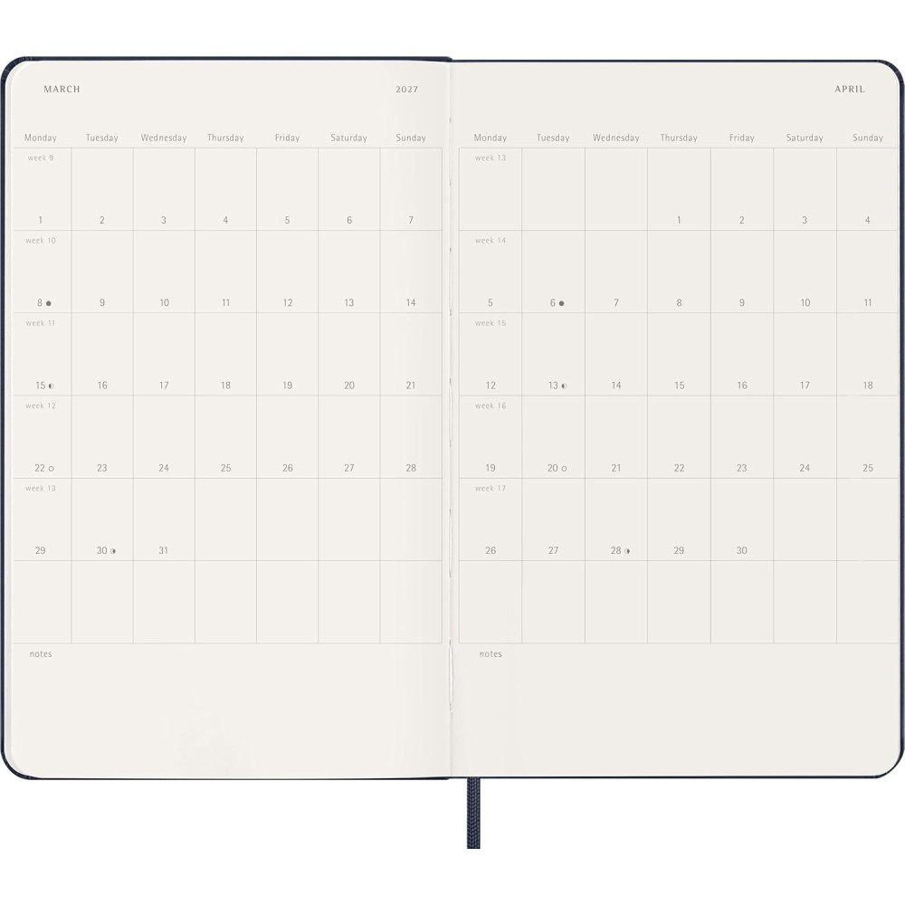 Kalendarz tygodniowy 2026/2027 L - Moleskine - Sapphire Blue