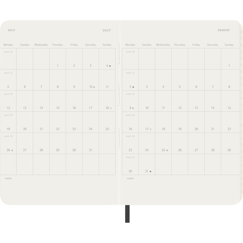 Weekly planner 2026/2027 P - Moleskine - Black