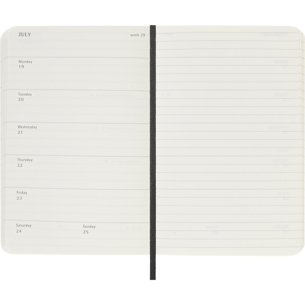 Kalendarz tygodniowy 2026/2027 P - Moleskine - Black