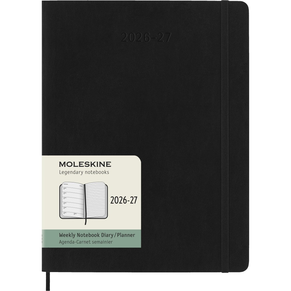 Kalendarz tygodniowy 2026/2027 XL - Moleskine - Black