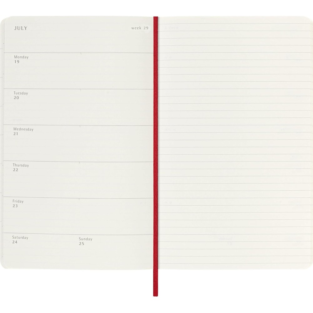 Kalendarz tygodniowy 2026/2027 L - Moleskine - Scarlet Red