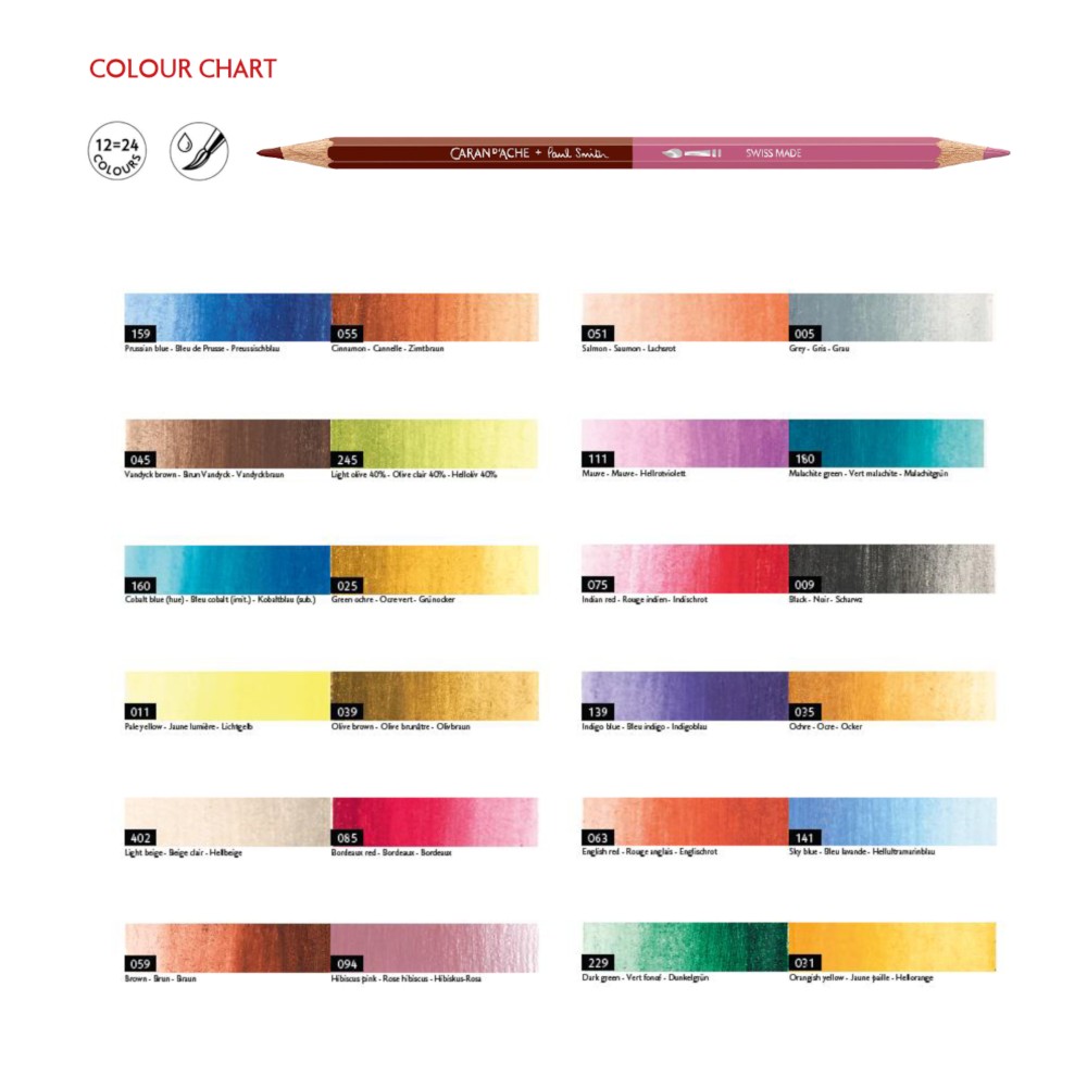 Zestaw kredek Bicolor Special Edition Paul Smith - Caran d'Ache - 12 szt.