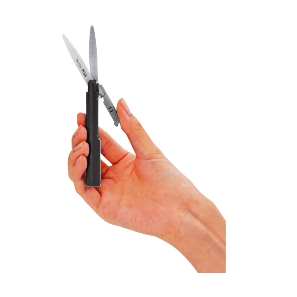 Pocket scissors SC-130PF - PLUS - Black 13,5 cm