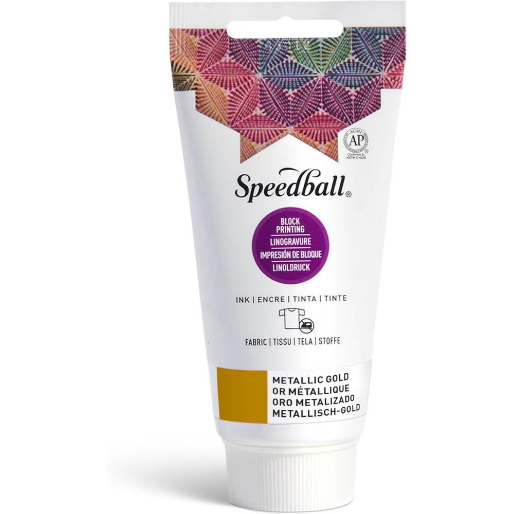Farba do linorytu Block Printing Ink - Speedball - Metallic Gold 75 ml