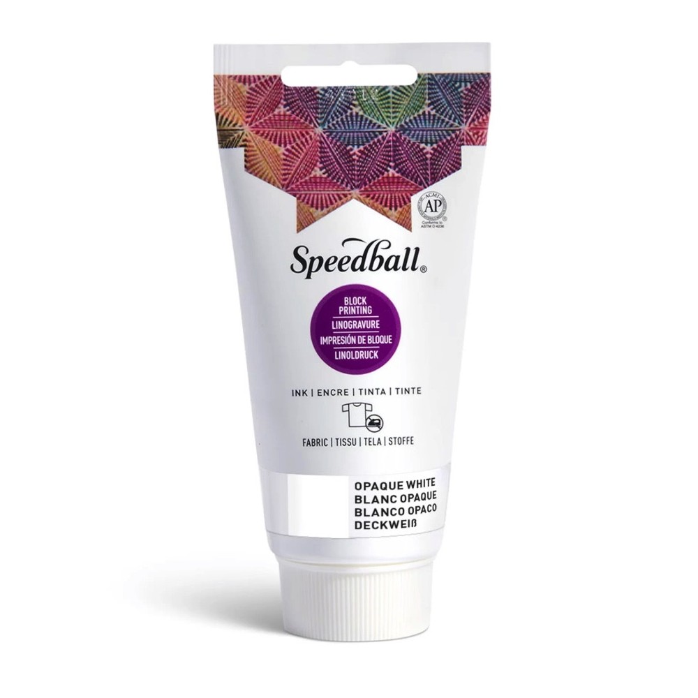 Fabric Block Printing Ink - Speedball - Opaque White 75 ml