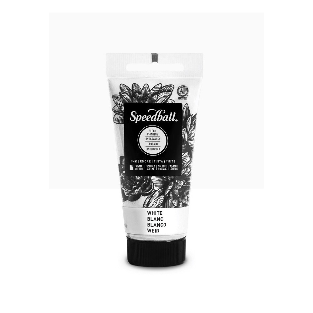 Water-Soluble Block Printing Ink - Speedball - White 75 ml