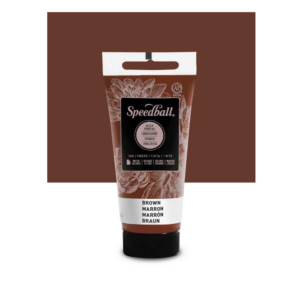 Farba do linorytu Water-Soluble Ink - Speedball - Brown 75 ml