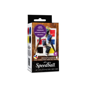 Zestaw farb do linorytu Water-Soluble Ink - Speedball - 4 x 37 ml