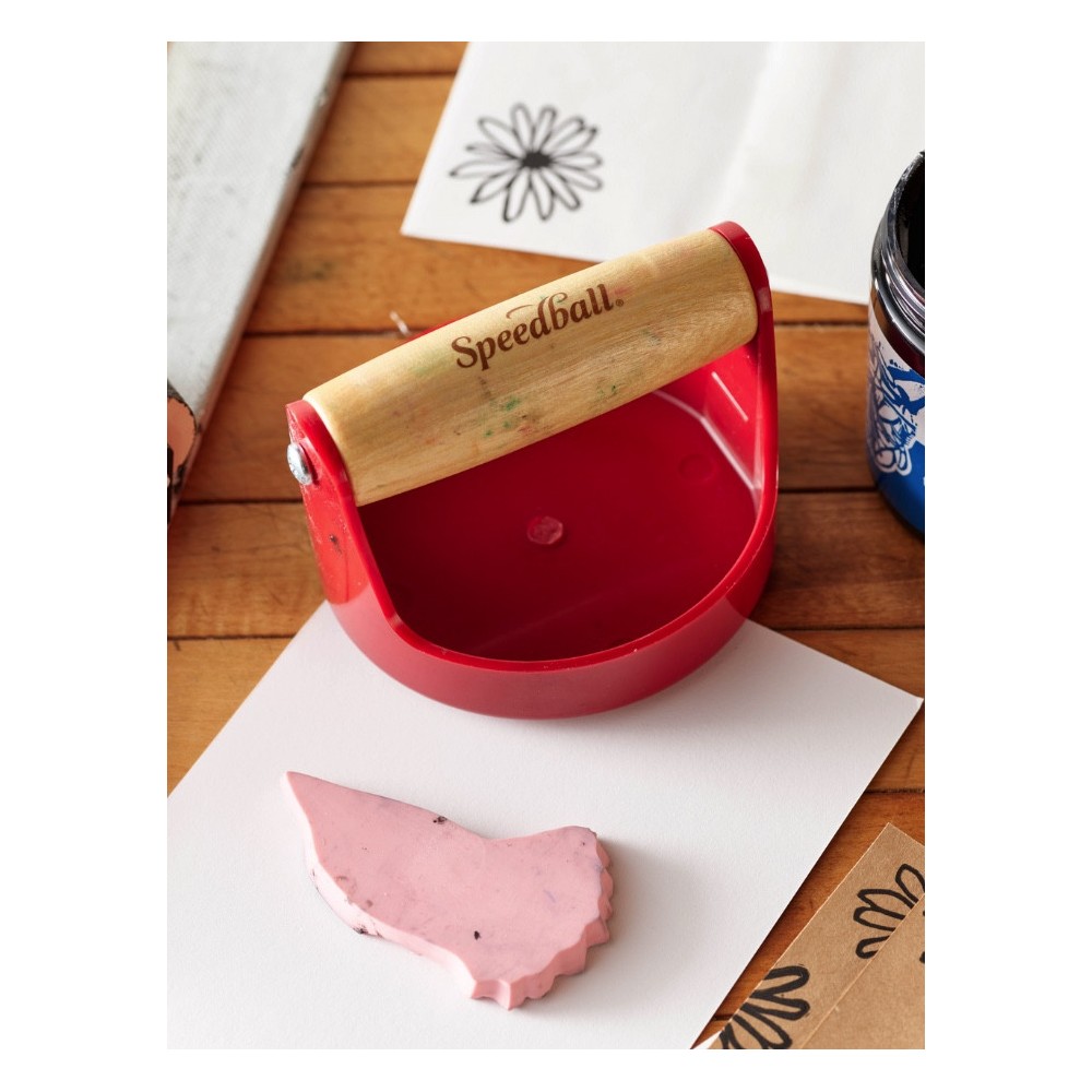 Block printing baren - Speedball - Red 10 cm