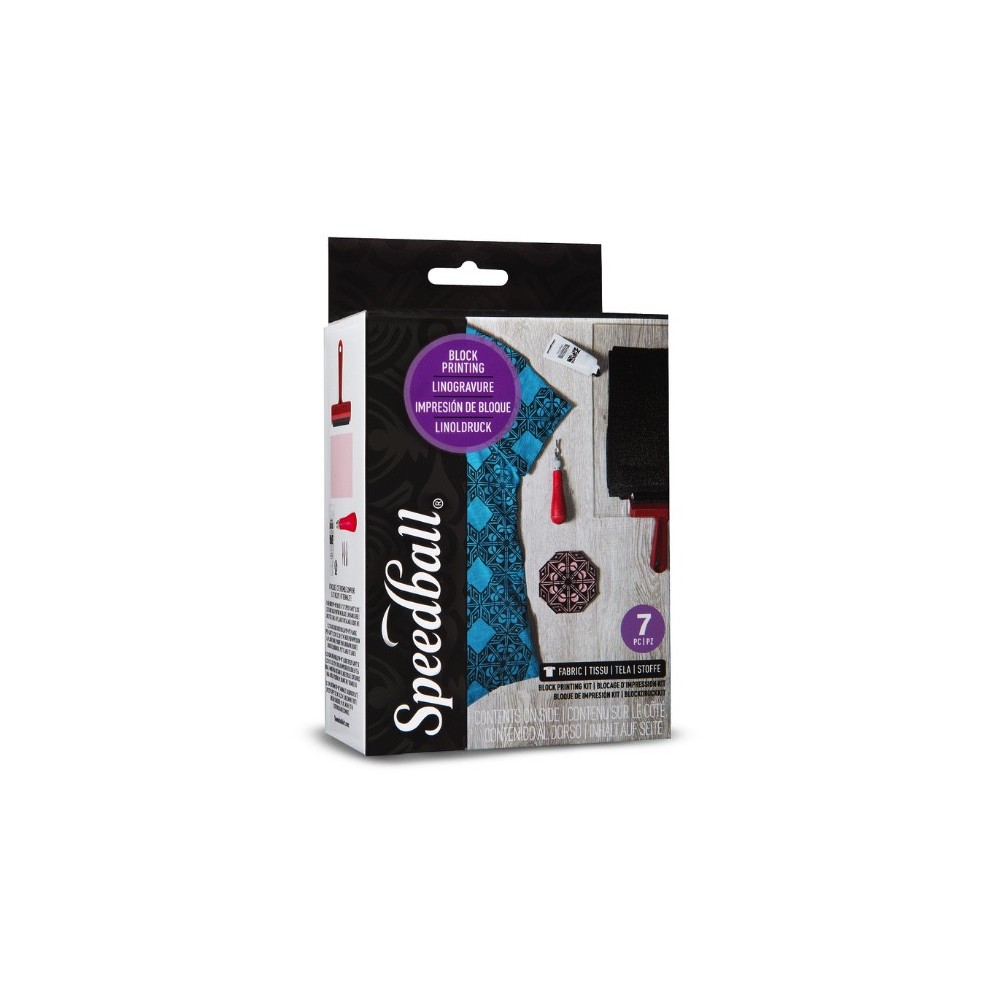 Fabric Block Printing Starter Kit - Speedball - 7 pcs