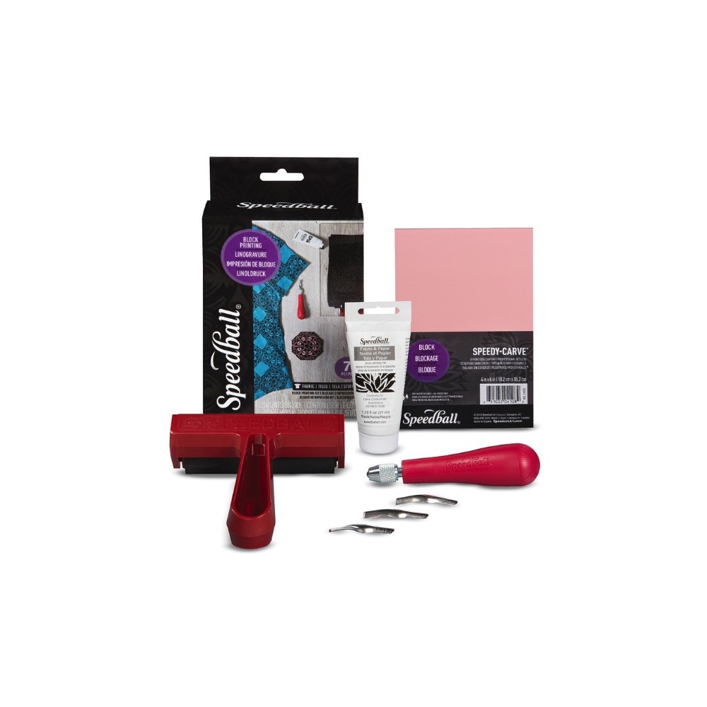 Zestaw do linorytu Fabric Block Printing Starter Kit - Speedball - 7 szt.