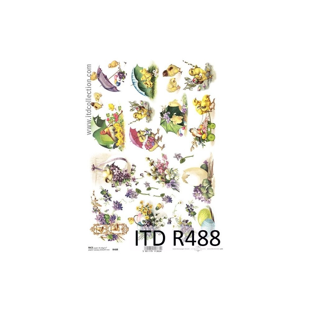 Papier do decoupage A4 - ITD Collection - ryżowy, R488