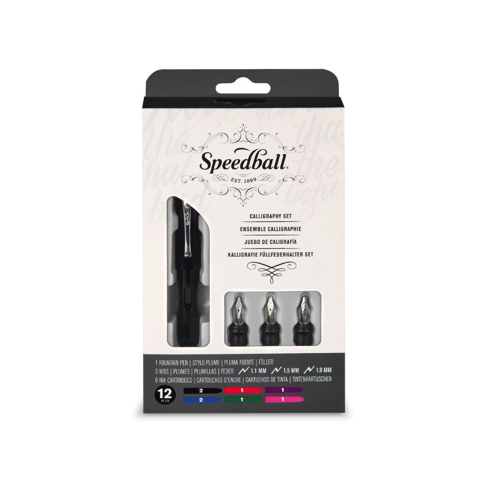 Calligraphy fountain pen set - Speedball - 12 pcs
