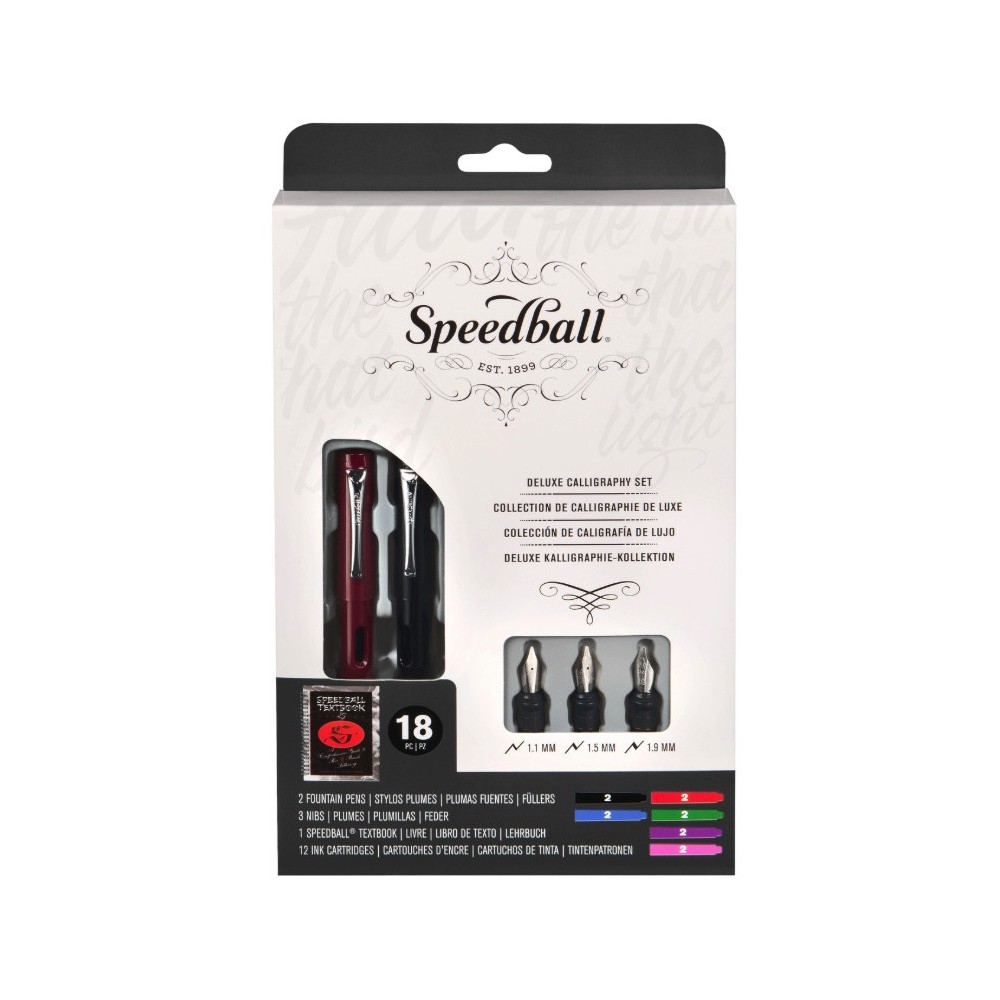 Deluxe Calligraphy fountain pen set - Speedball - 18 pcs