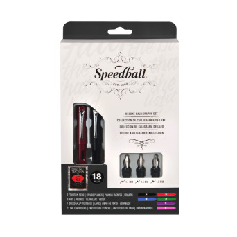 Deluxe Calligraphy fountain pen set - Speedball - 18 pcs