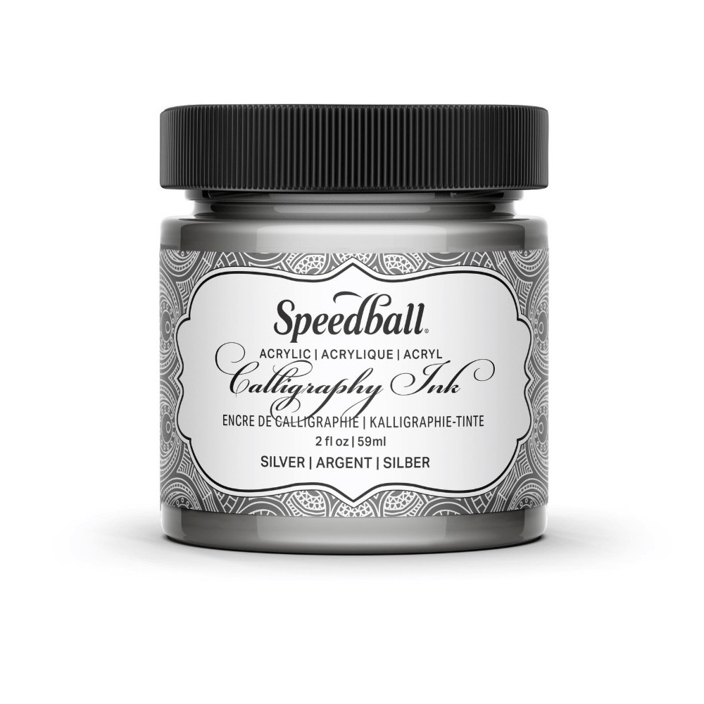 Tusz akrylowy do kaligrafii - Speedball - Silver 59 ml