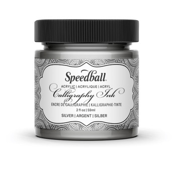 Tusz akrylowy do kaligrafii - Speedball - Silver 59 ml