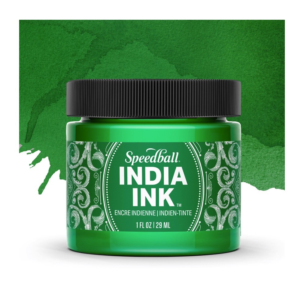 Tusz do kaligrafii India Ink - Speedball - Bright Emerald 29 ml