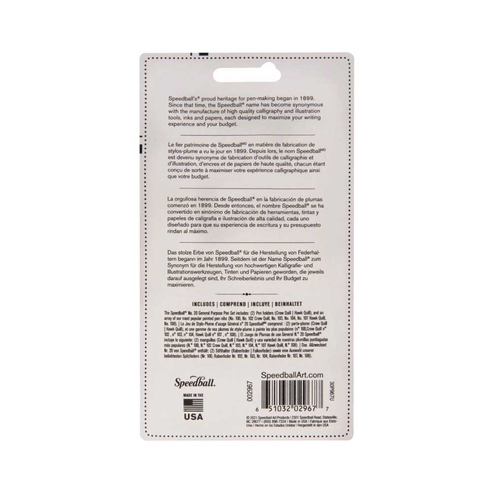 No. 20 General Purpose Pen Set - Speedball - 8 pcs