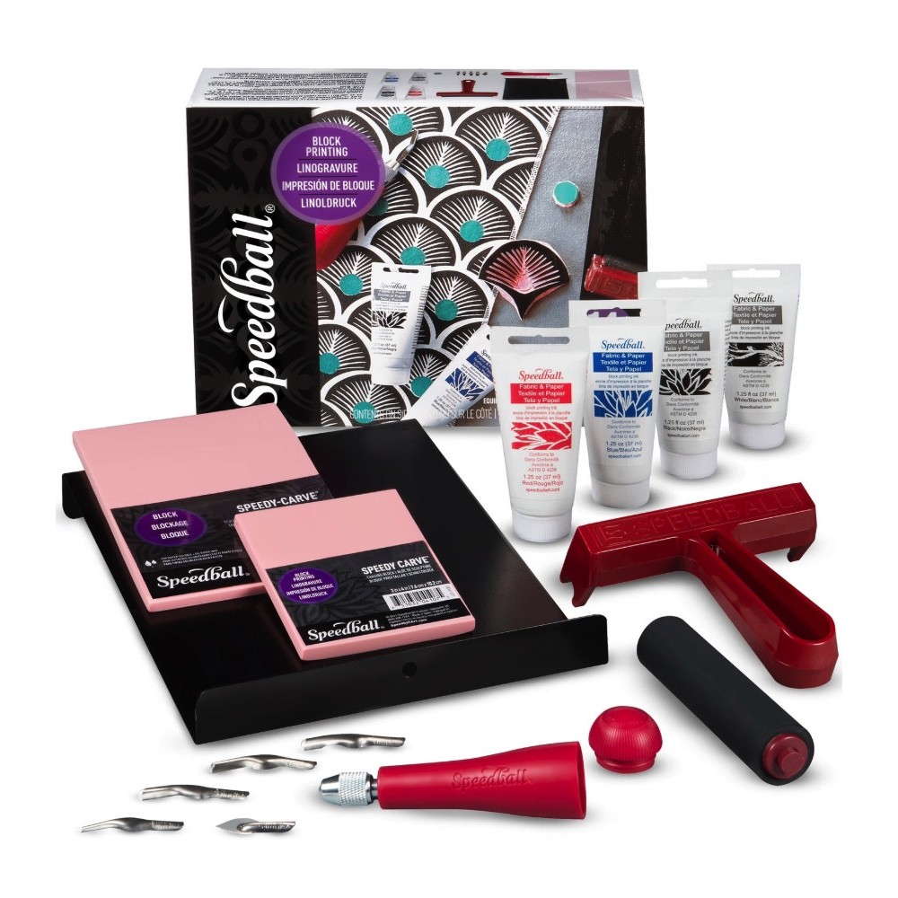 Fabric Block Printing Deluxe Kit - Speedball - 14 pcs