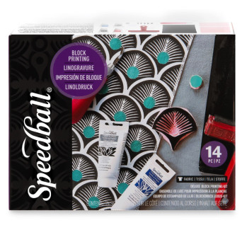 Zestaw do linorytu Fabric Block Printing Deluxe Kit - Speedball - 14 szt.