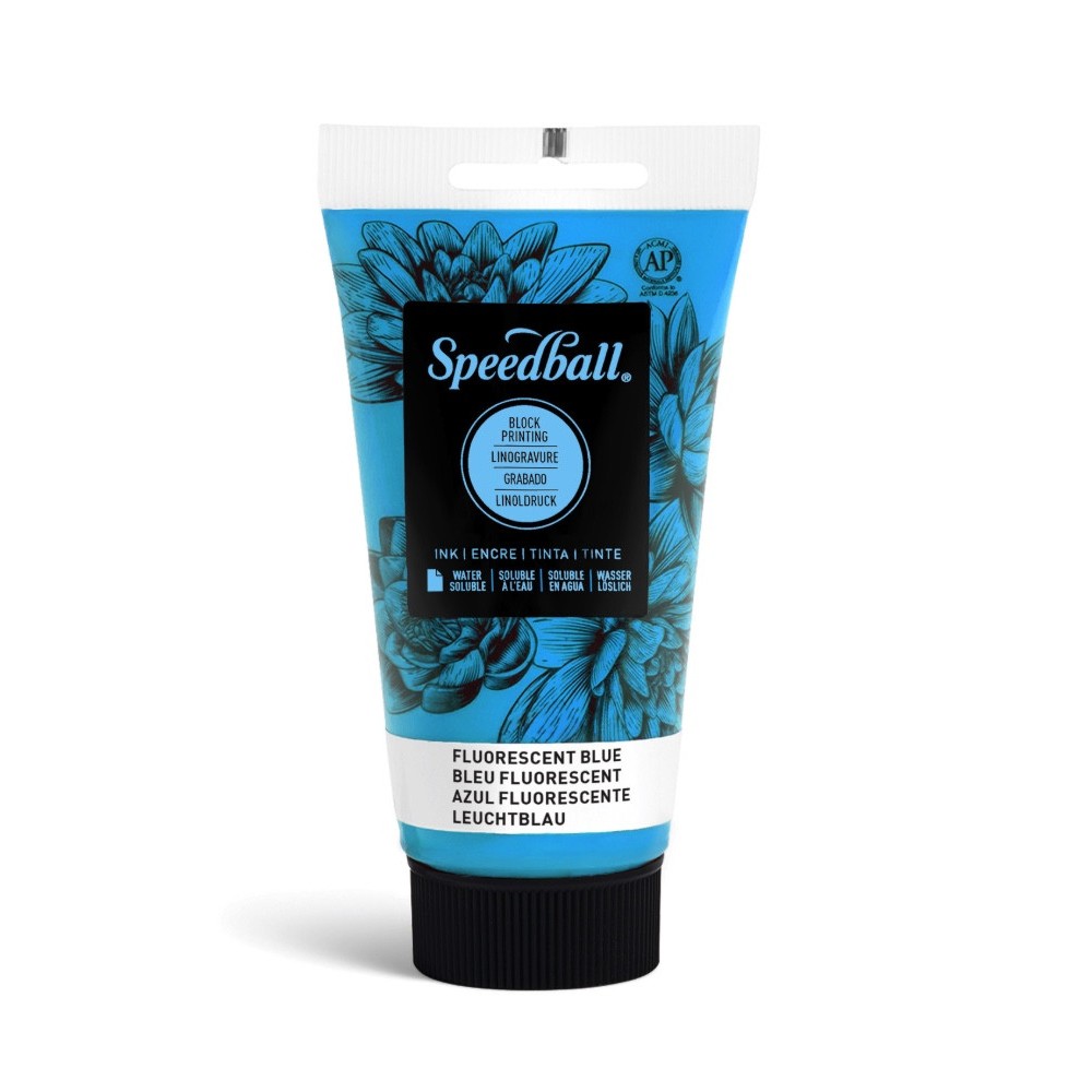 Farba do linorytu Water-Soluble Ink - Speedball - Fluo Blue 75 ml
