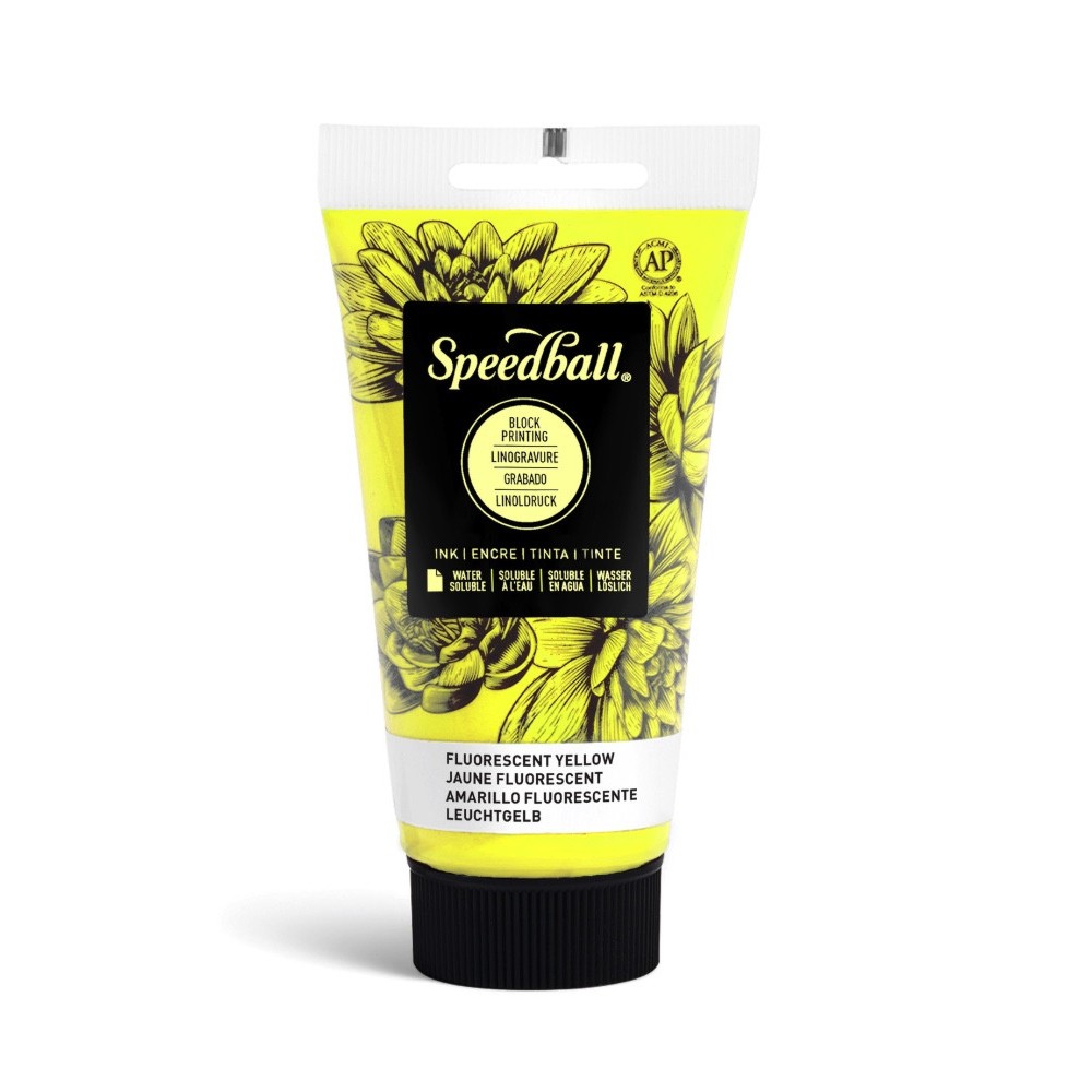 Farba do linorytu Water-Soluble Ink - Speedball - Fluo Yellow 75 ml