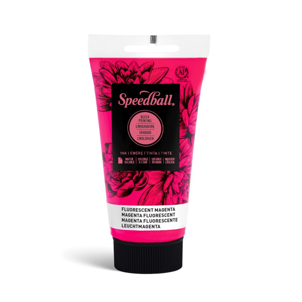 Water-Soluble Block Printing Ink - Speedball - Fluo Magenta 75 ml