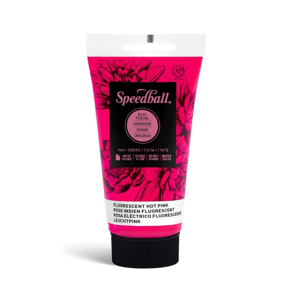 Farba do linorytu Water-Soluble Ink - Speedball - Fluo Hot Pink 75 ml