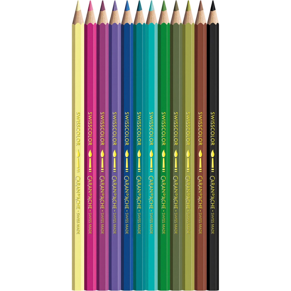 Set of watercolor Swisscolor Kawaii Monster - Caran d'Ache - 12 pcs