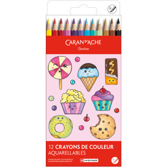 Zestaw kredek akwarelowych Kawaii Candy - Caran d'Ache - 12 szt.