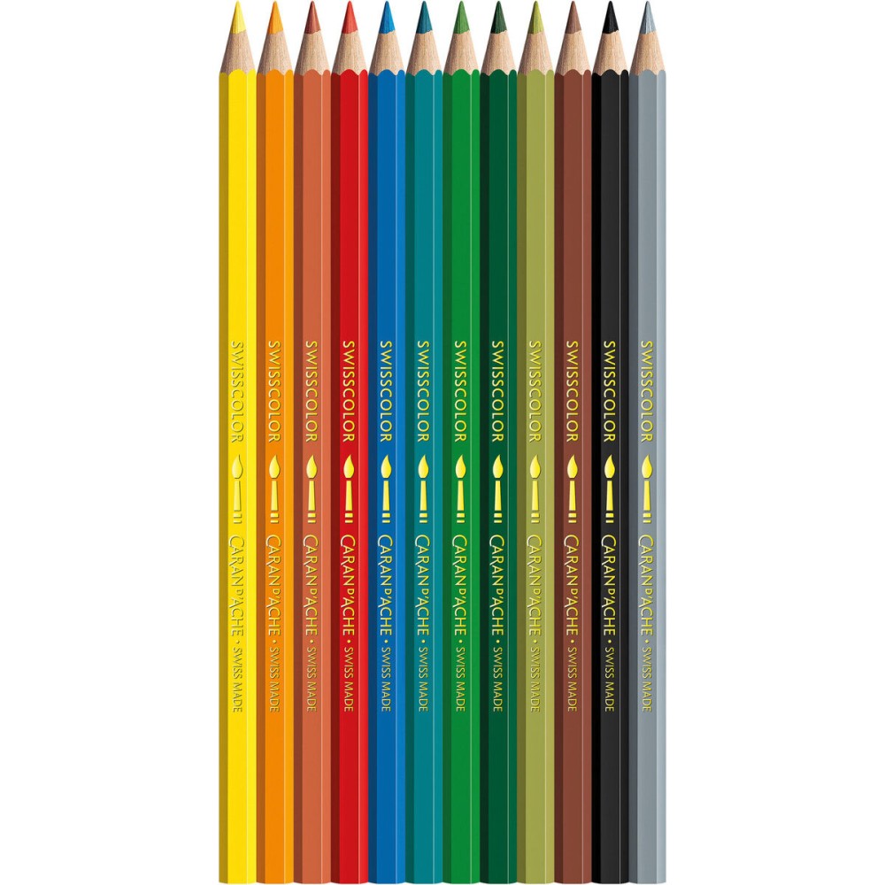 Set of watercolor Swisscolor Kawaii Mountain - Caran d'Ache - 12 pcs