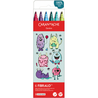 Set of Fibralo Kawaii Monster water-soluble pen - Caran d'Ache - 6 pcs