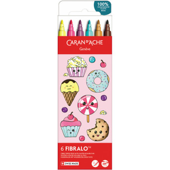 Set of Fibralo Kawaii Candy water-soluble pen - Caran d'Ache - 6 pcs