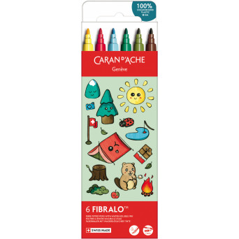 Set of Fibralo Kawaii Mountain water-soluble pen - Caran d'Ache - 6 pcs