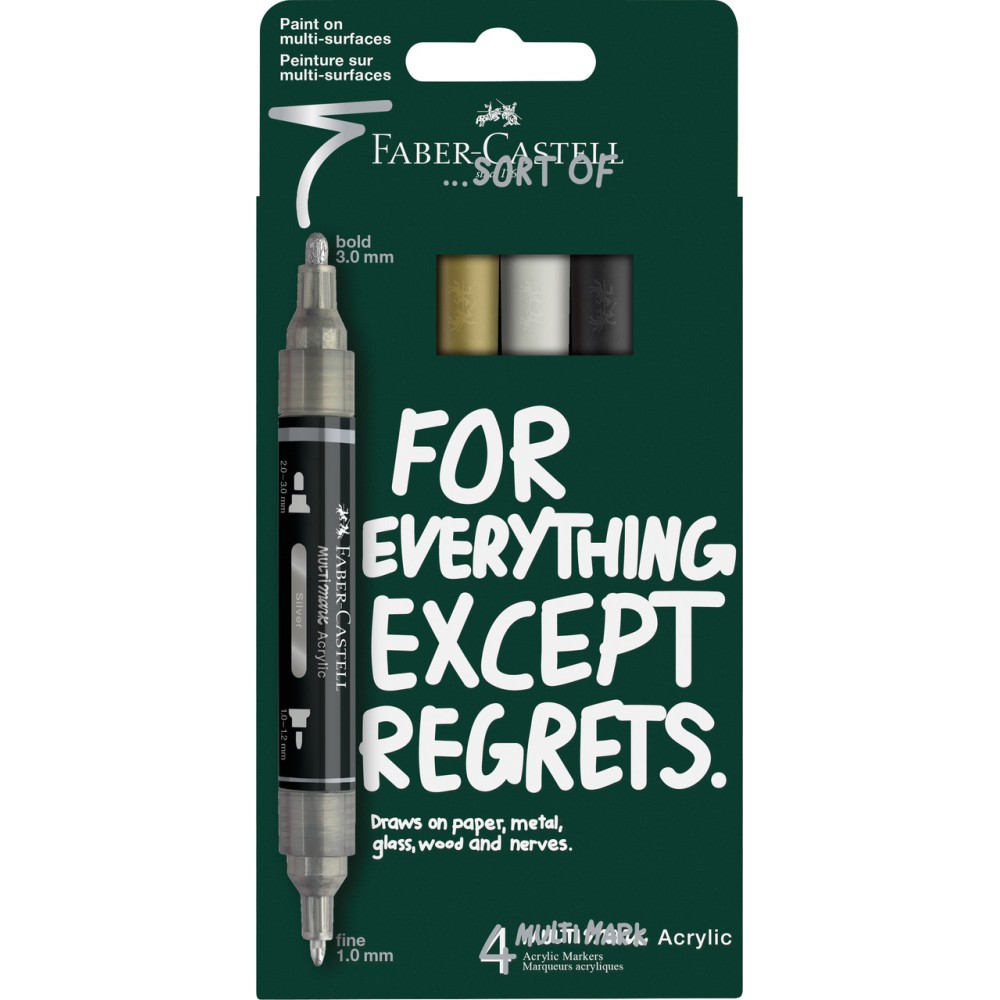 Set of Multimark acrylic markers - Faber-Castell - Classic 4 pcs