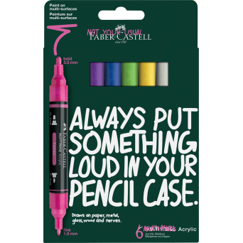 Zestaw markerów akrylowych Multimark - Faber-Castell - Vibrant 6 szt.